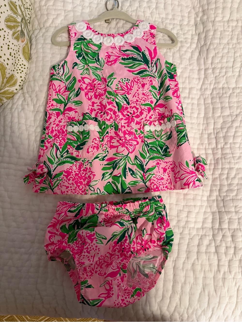 Toddler Lilly Pulitzer Floral Pink Bubble Set with Bloomers — 12-18 Month
